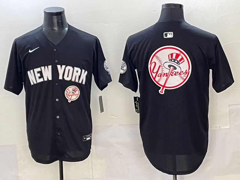 Men 2025 New York Yankees Blank Black Nike MLB Jersey style 0040